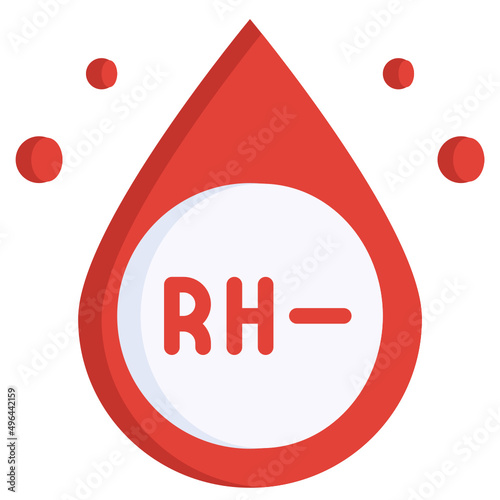 BLOOD RH NEGATIVE flat icon,linear,outline,graphic,illustration