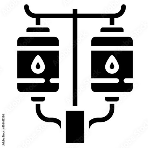 IV BAG glyph icon,linear,outline,graphic,illustration