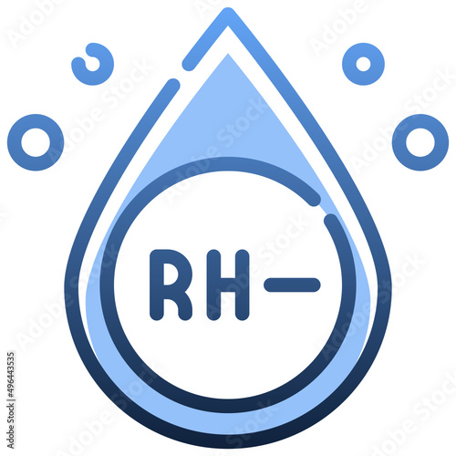 BLOOD RH NEGATIVE Gradient icon,linear,outline,graphic,illustration