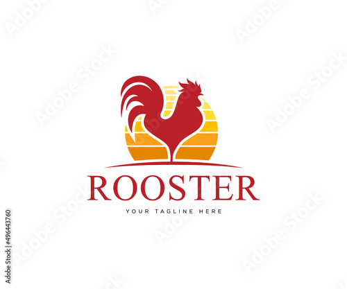 Rooster Logo Design Concept. Chicken Farm Logo Design.