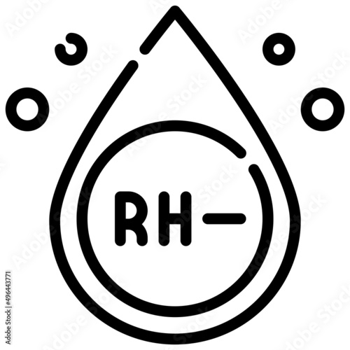 BLOOD RH NEGATIVE line icon,linear,outline,graphic,illustration