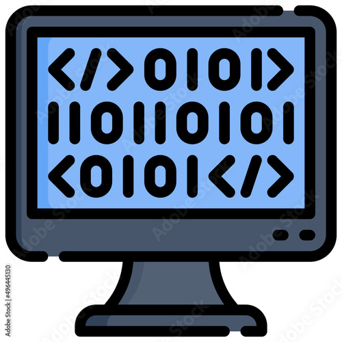 BINARY CODE filled outline icon,linear,outline,graphic,illustration
