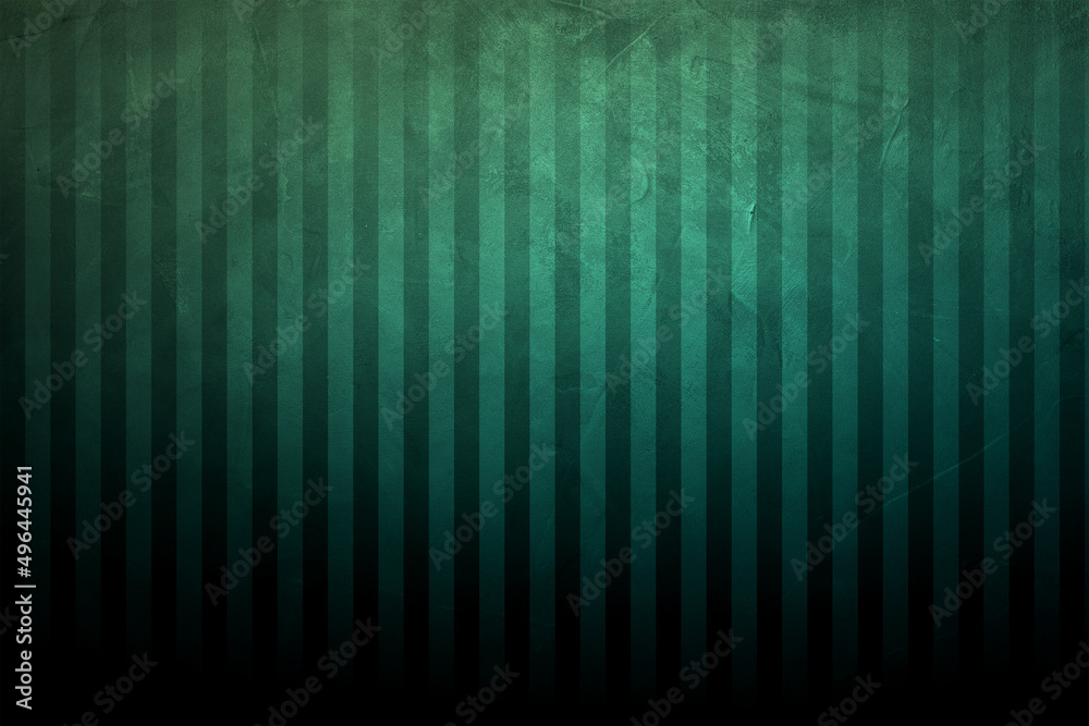 Textured green background with vertical stripes.