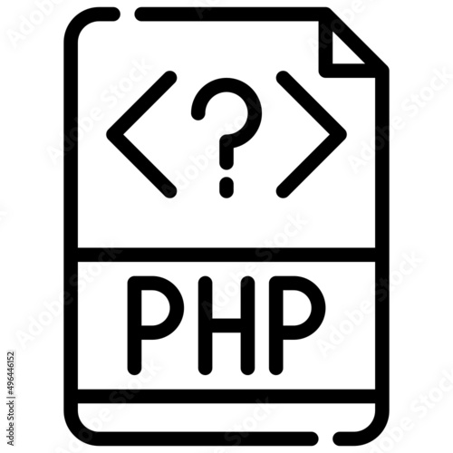 PHP line icon,linear,outline,graphic,illustration