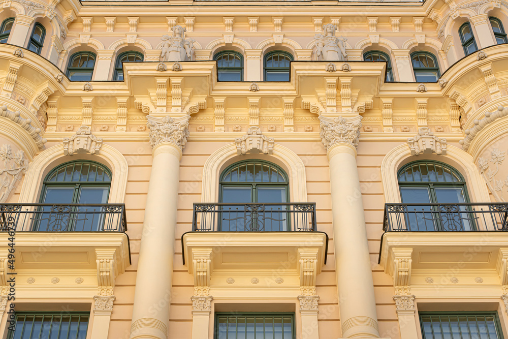 Eclipse Building Riga RIGA, LATVIA - JUNE 2019: Facade of a building designed by architect ...