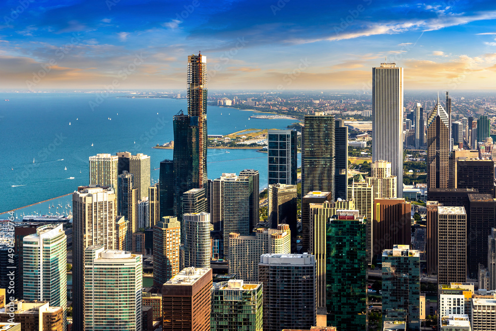 Fototapeta premium Aerial view of Chicago
