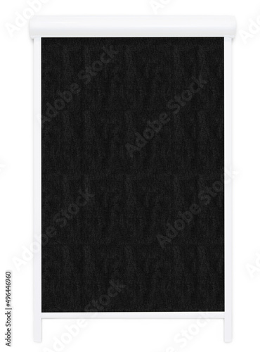 Black mechanical roller blind isolated, ready for your design or mockup.
