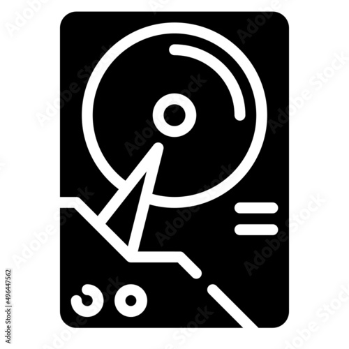 HDD glyph icon,linear,outline,graphic,illustration