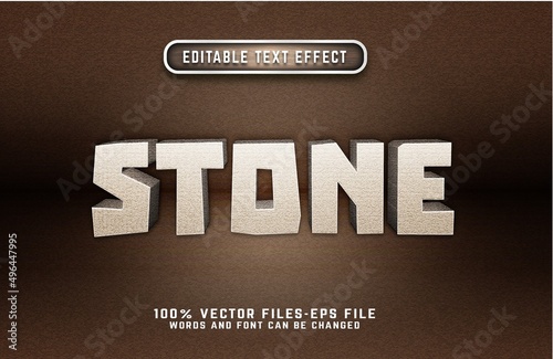 stone 3d text effect premium vector
