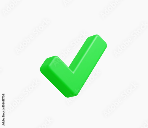 3D Realistic check mark button vector illustration