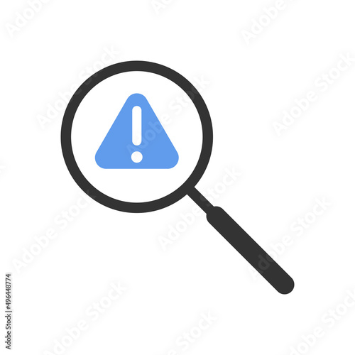 Warning detected vector icon on white background