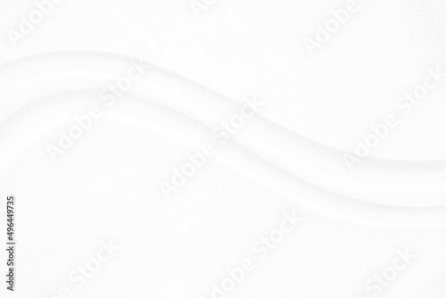 Abstract soft waves of white fabric highlights future background. 3D illustration and rendering.