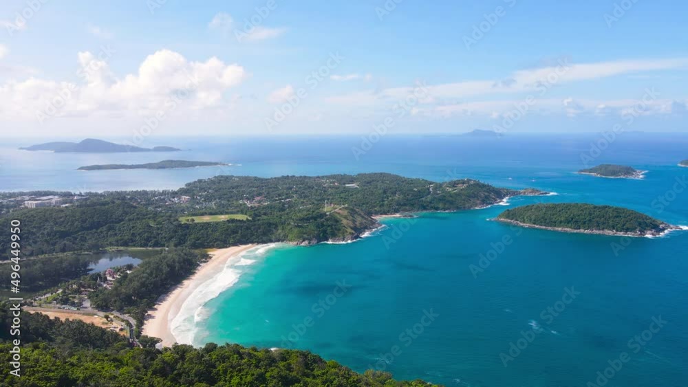 Nature and travel concept video 4k Aerial view Panoramic landscape view of nature landscape mountain and sea in travel trip Location: Phuket Thailand Nature and travel concept video 4k Aerial view Panoramic landscape view of nature landscape mountain and sea in travel trip Location: Phuket Thailand