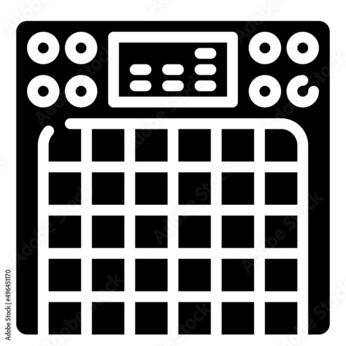 SAMPLER glyph icon,linear,outline,graphic,illustration