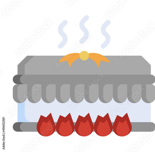 CREMATORY flat icon,linear,outline,graphic,illustration