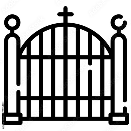 FENCE line icon,linear,outline,graphic,illustration