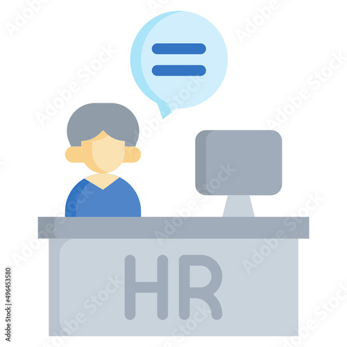 HR flat icon,linear,outline,graphic,illustration
