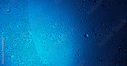 Drops of water Texture Closeup Abstract Blue