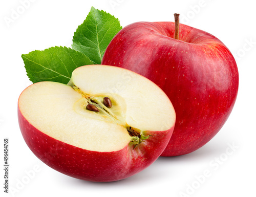 Valokuva Apple half with red apple isolated
