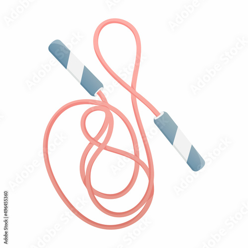 Skipping rope vector illustration of fitness and workout equipment. Healthy lifestyle concept, control weight, keep fit, isolated transparent background
