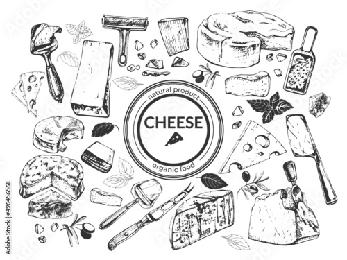 Foto 515_CHEESE, different varieties_CHEESE KNIFE cheese, different varieties, olives