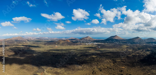 Obraz na płótnie Volcanic fields of Timanfaya National Park, Spain w salonie