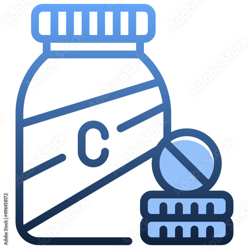 VITAMIN C Gradient icon,linear,outline,graphic,illustration