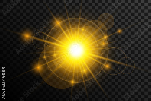 transparent glowing light flare effect background