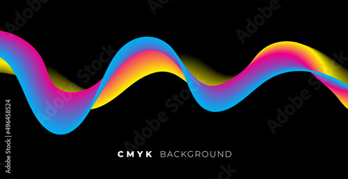 wave in cmyk colors background photo