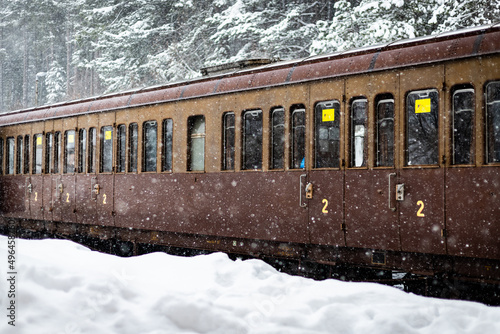 treno storico sulla neve photo