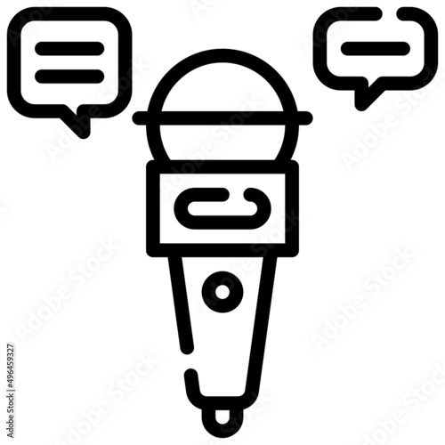 MICROPHONE line icon,linear,outline,graphic,illustration