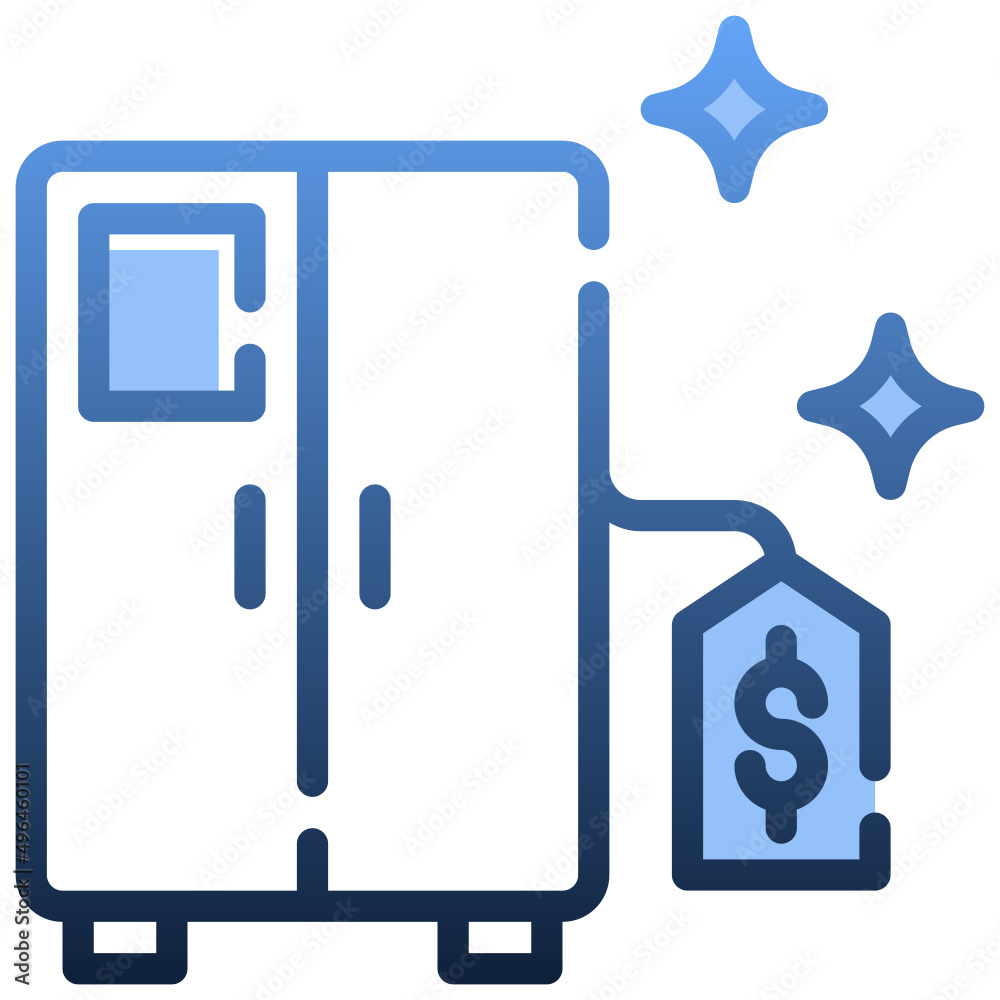 REFRIGERATOR Gradient icon,linear,outline,graphic,illustration REFRIGERATOR Gradient icon,linear,outline,graphic,illustration