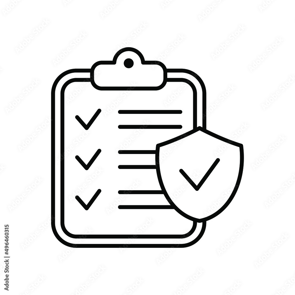 Insurance policy icon, vector line icon isolated on white background Insurance policy icon, vector line icon isolated on white background