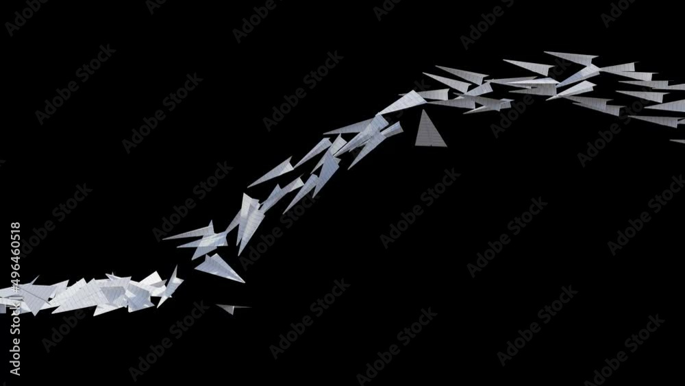 Flying paper airplane 3d animation black background. video is in 4k ...