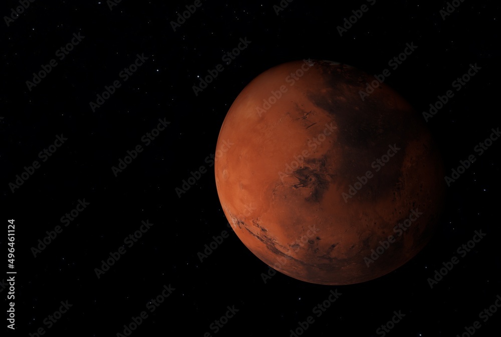 Fototapeta premium Red planet Mars. Space exploration.