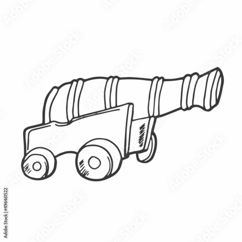 Old style cannon sketch in vector format.