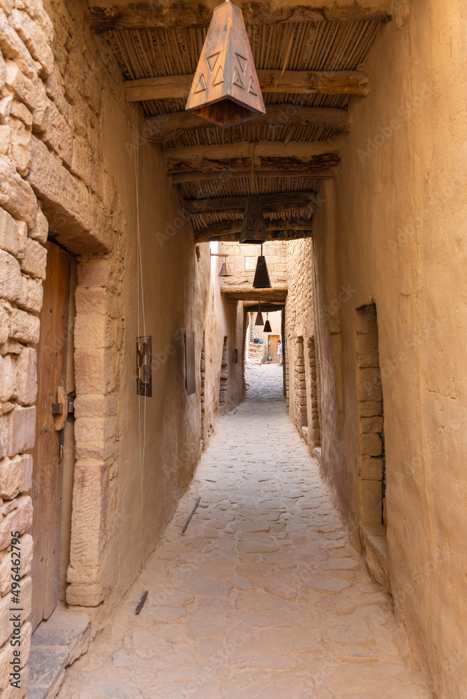 Interior views of the Al Ula old town ancient mud buildings, north western Saudi Arabia 