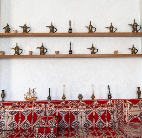 Obraz na płótnie Display of Arabic majlis at a hall. w salonie