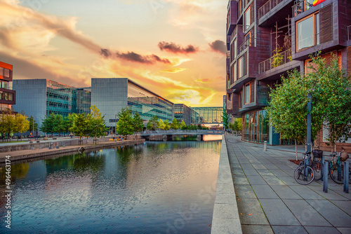 view of the Emil Holms Kanal, Tietgen Student Hall Tietgenkollegiet and IT University of Copenhagen, Denmark photo