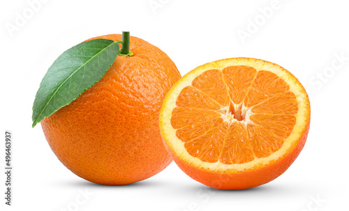 Orange fruits isolated on a white background.