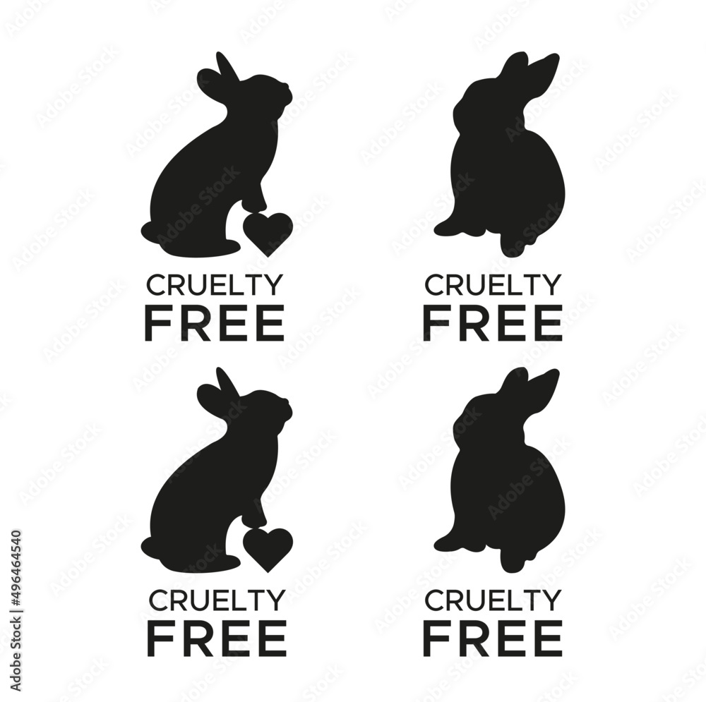 Animal cruelty free icon design symbol. Product not tested on animals sign  with bunny rabbit. Vector illustration. Stock Vector | Adobe Stock