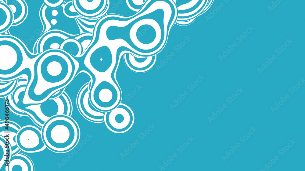 Abstract vector blue and white background. Liquid 3D metaball, with organic structure. Fluid futurisctic shapes.