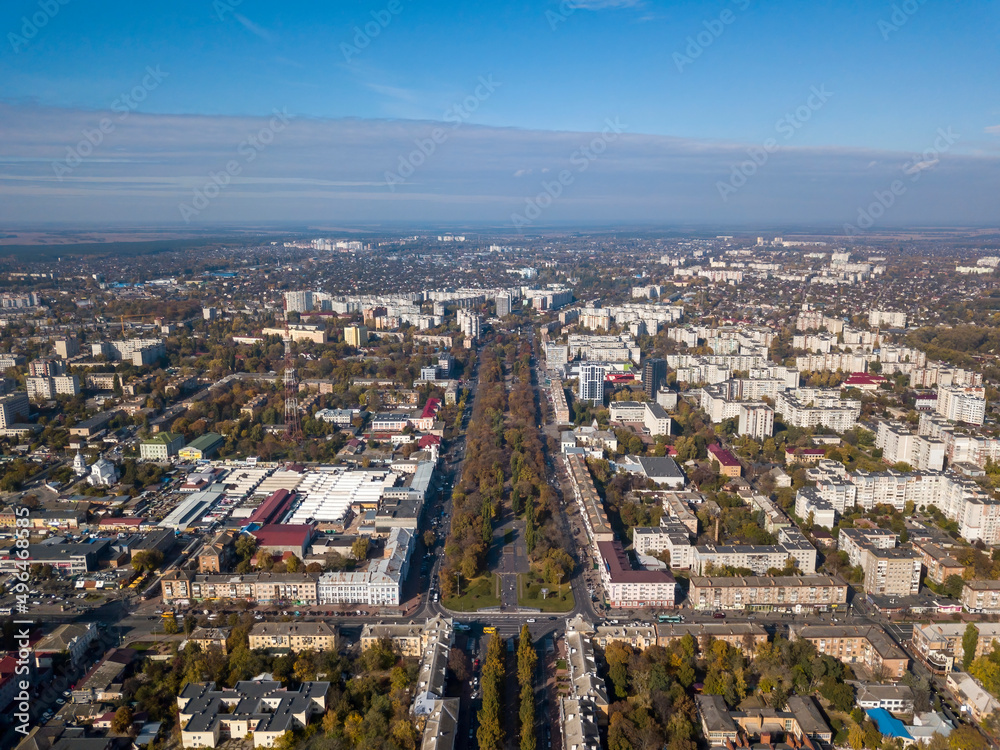 Obraz premium Cityscape of Chernihiv. Aerial drone view.