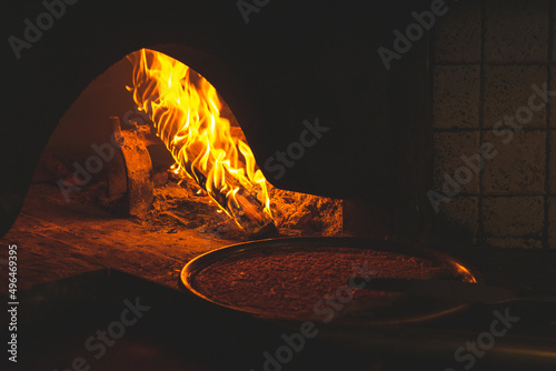 fire of baker in restaurant in italy
