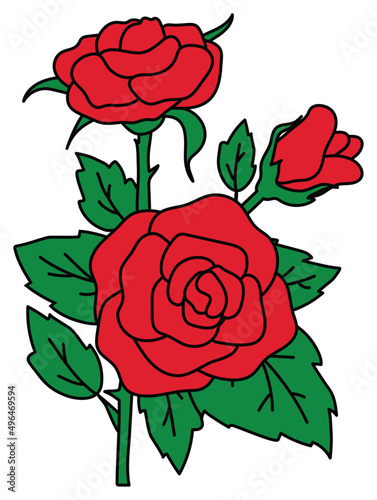 Decorative Floral Roses Bouquet Sticker