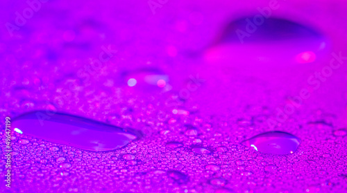 water drops on a purple background