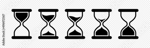 Hourglass icon set. Sandglass symbol, logo. Vector EPS 10