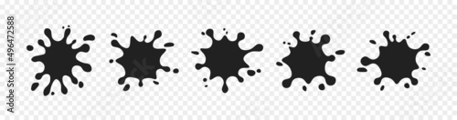 Black ink splashes set. Paint splatter. Vector EPS 10