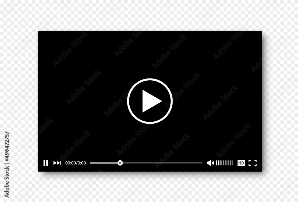 Video player template. Web digital interface display. Vector EPS 10 Video player template. Web digital interface display. Vector EPS 10