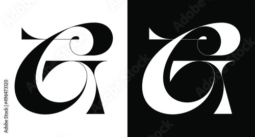 unique luxurious letter g initial monogram logo vector